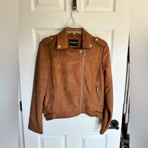 Women’s Camel Faux Suede Jacket Size L $30 OBO